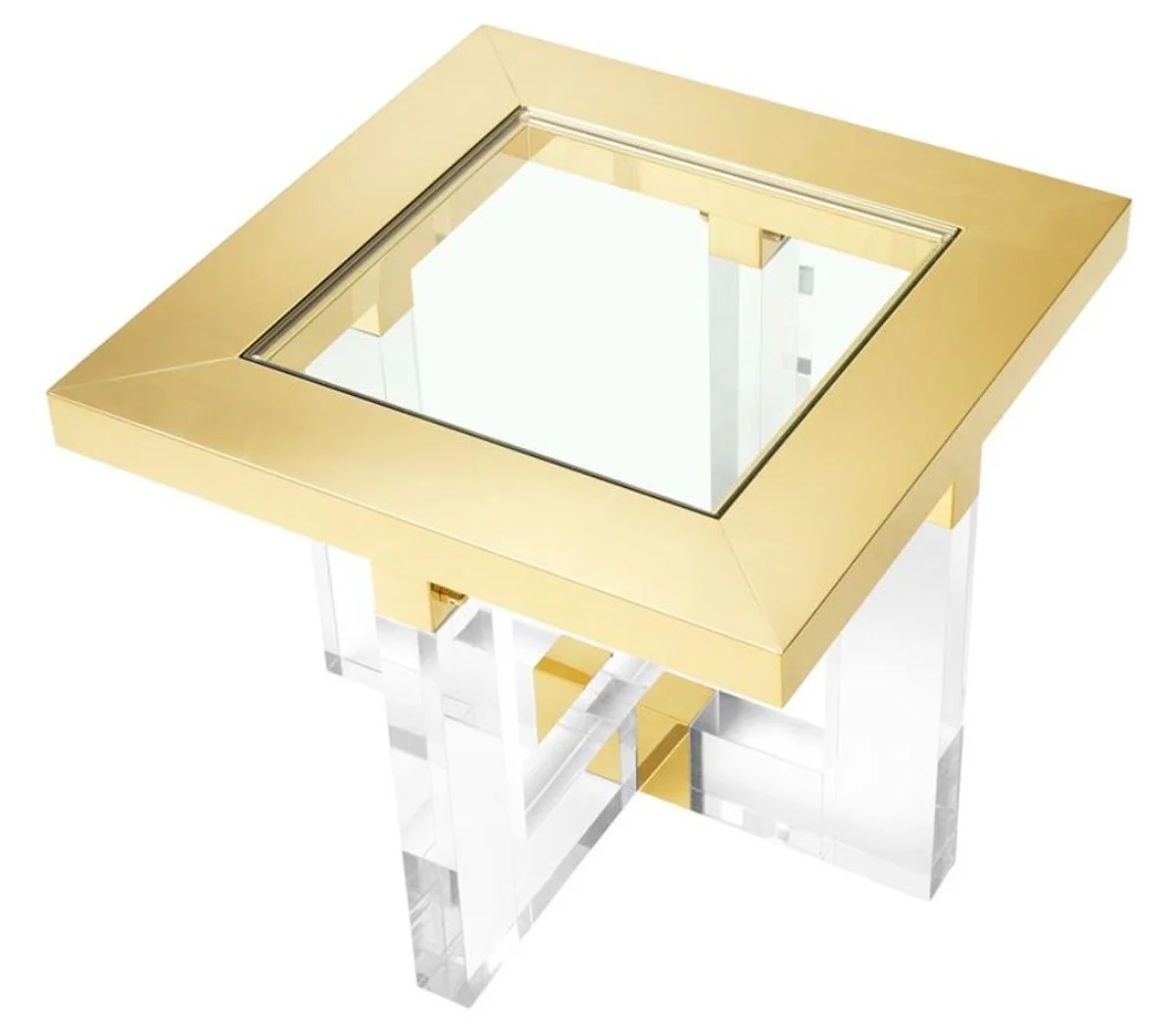 Living room side table gold 60 x 60 x H. 50 cm - luxury furniture