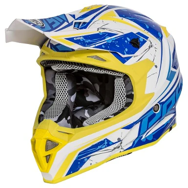 PREMIER EXIGE QX12 CROSS / ENDURO HELMET BLUE / WHITE / YELLOW