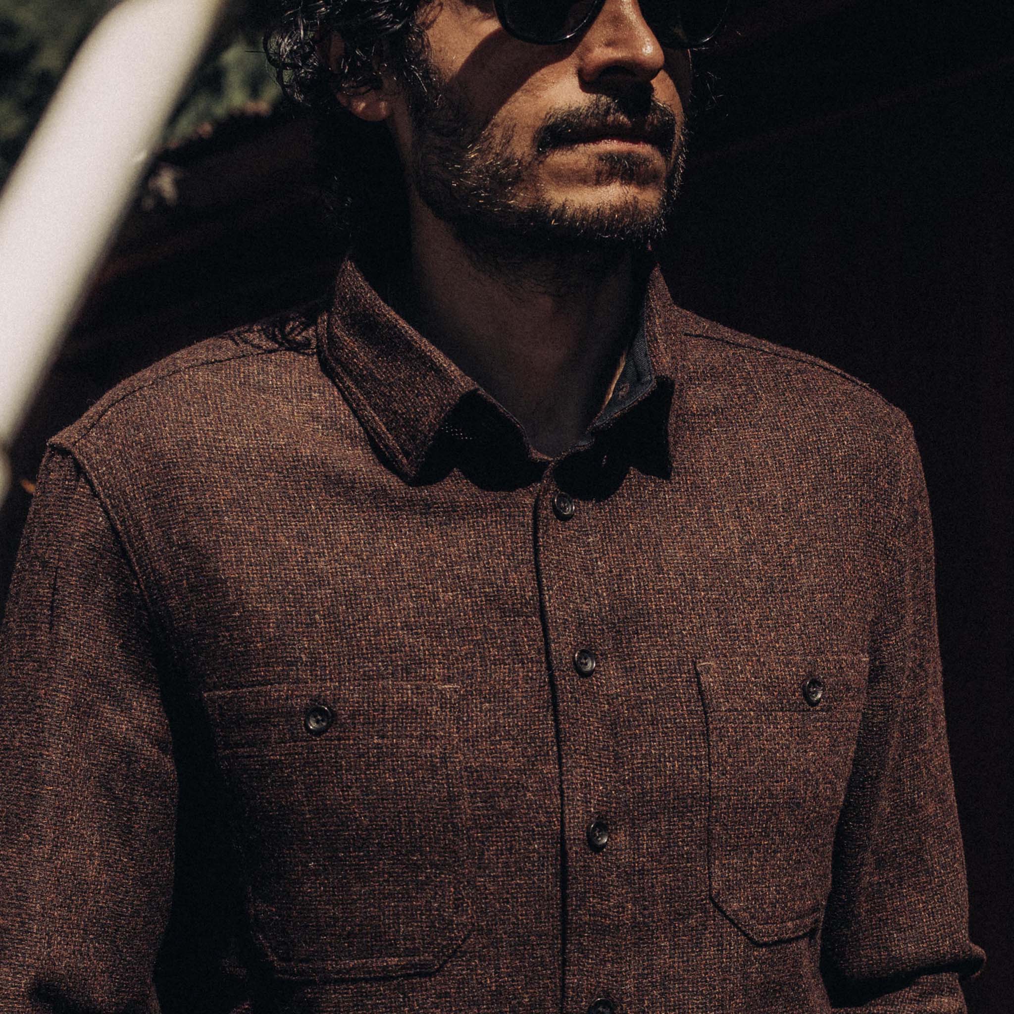 The Service Shirt in Ginger Melange Wool