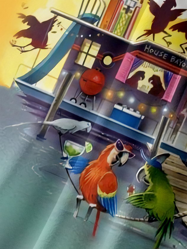 Aloha Parrots Chest Pocket Short Sleeve Hawaiian Shirt