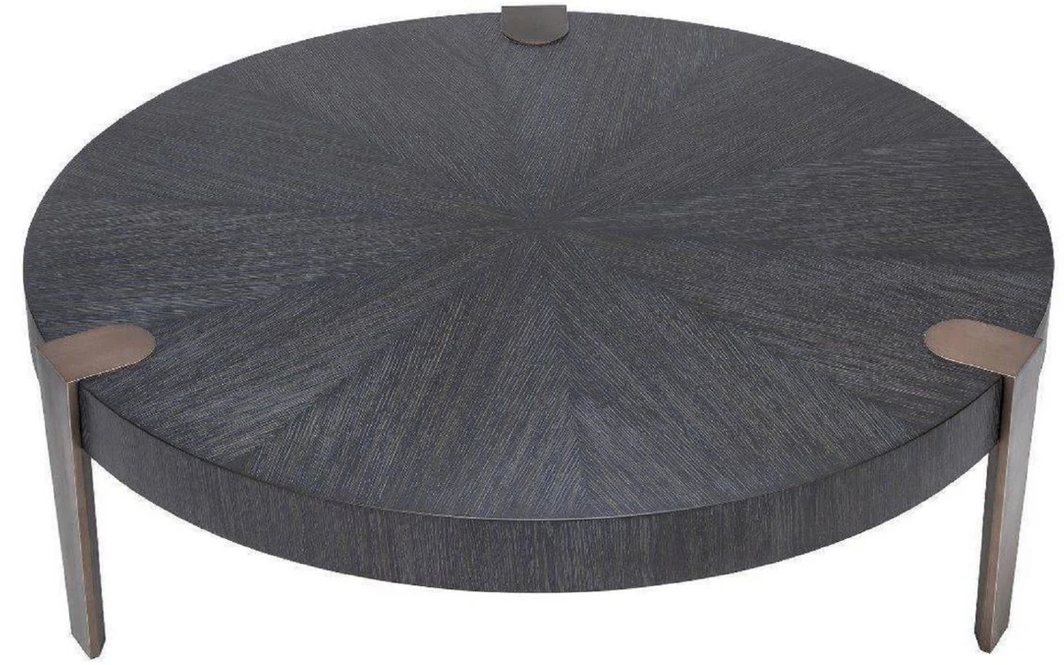 Luxury coffee table anthracite gray / bronze color Ø 121 x H. 38.5 cm - Round living room table - Living room furniture - Luxury quality