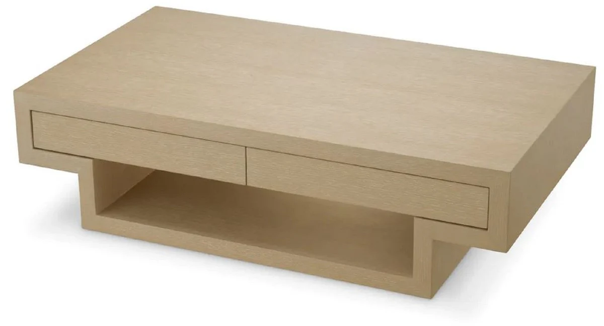 Luxury coffee table with 4 drawers beige 140 cm
